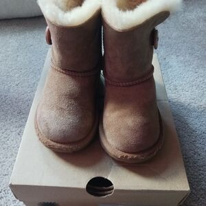 UGG Tan Kids Boots with Shearling Lining